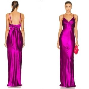 NWT TOVE Athena Silk Satin Gown - Magenta Size US 10